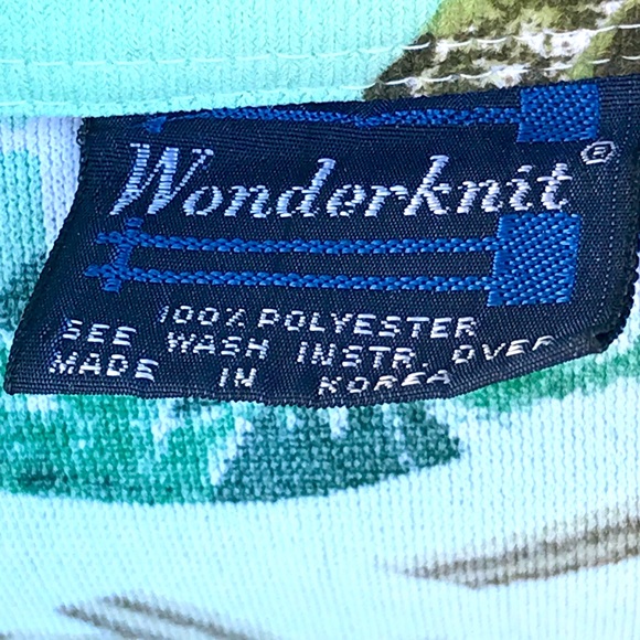 VNTG RETRO '70S WONDERKNIT L/S Brown & Celery-Green Button-Down - Picture 3 of 3